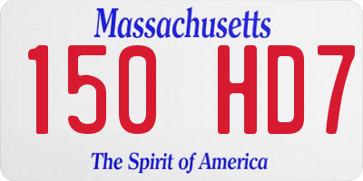 MA license plate 150HD7