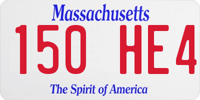 MA license plate 150HE4