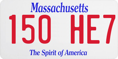 MA license plate 150HE7