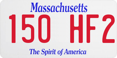 MA license plate 150HF2