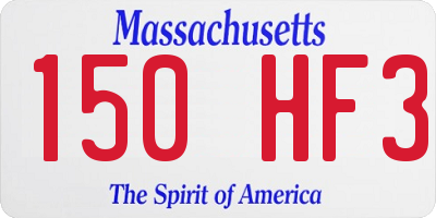 MA license plate 150HF3