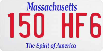 MA license plate 150HF6