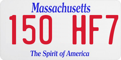 MA license plate 150HF7
