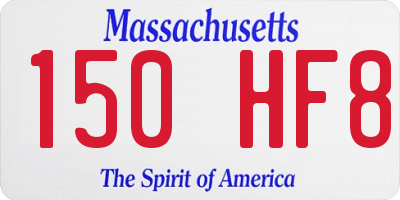 MA license plate 150HF8