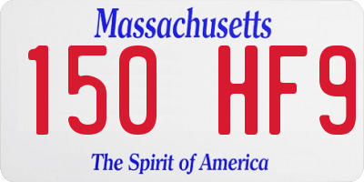 MA license plate 150HF9