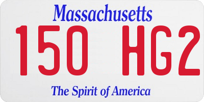 MA license plate 150HG2