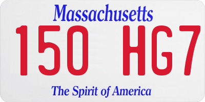 MA license plate 150HG7