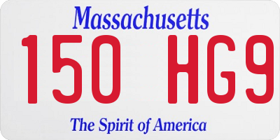 MA license plate 150HG9