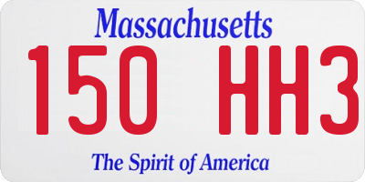 MA license plate 150HH3