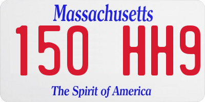 MA license plate 150HH9