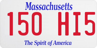 MA license plate 150HI5