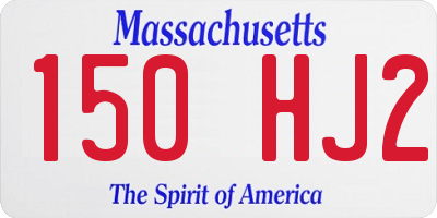 MA license plate 150HJ2