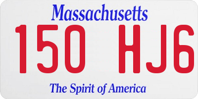 MA license plate 150HJ6