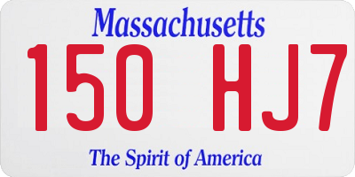 MA license plate 150HJ7