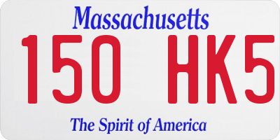 MA license plate 150HK5