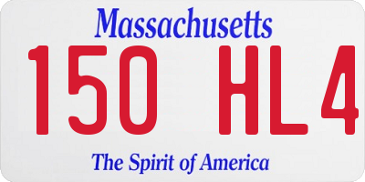 MA license plate 150HL4
