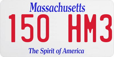 MA license plate 150HM3