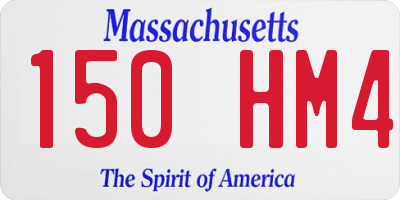 MA license plate 150HM4