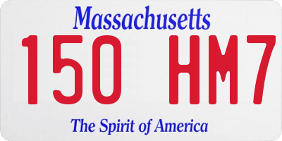 MA license plate 150HM7