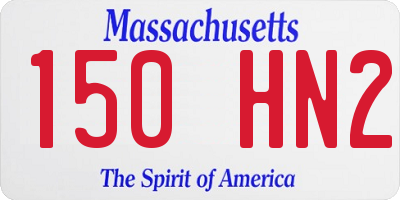 MA license plate 150HN2