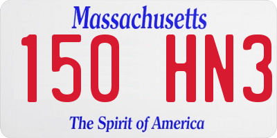 MA license plate 150HN3
