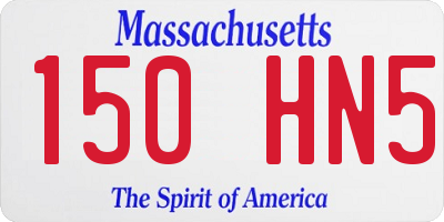 MA license plate 150HN5