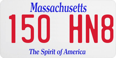 MA license plate 150HN8