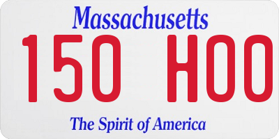 MA license plate 150HO0