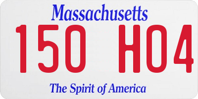 MA license plate 150HO4