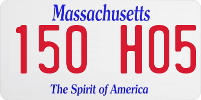MA license plate 150HO5