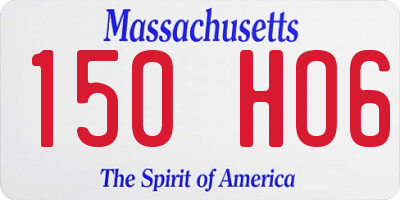 MA license plate 150HO6