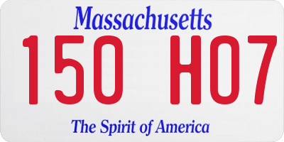 MA license plate 150HO7