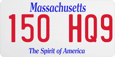 MA license plate 150HQ9