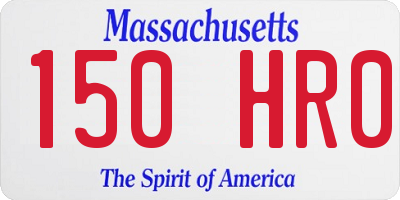 MA license plate 150HR0