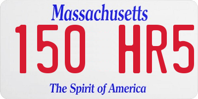 MA license plate 150HR5