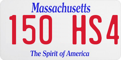 MA license plate 150HS4