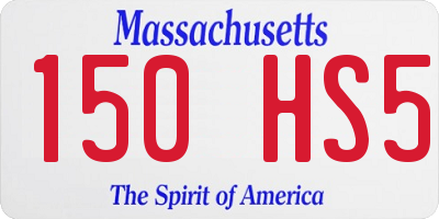 MA license plate 150HS5