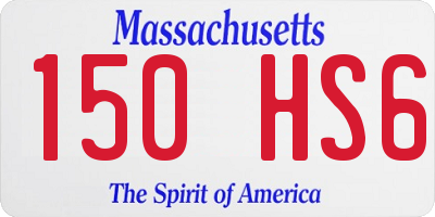 MA license plate 150HS6