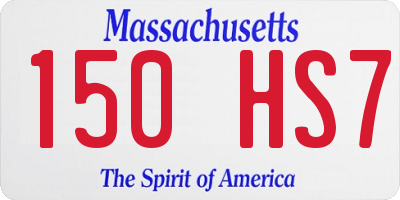 MA license plate 150HS7