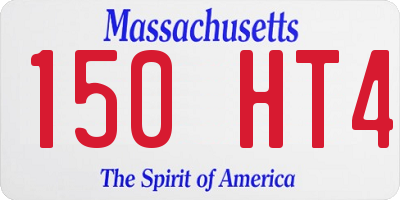 MA license plate 150HT4