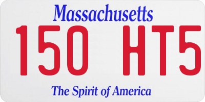 MA license plate 150HT5
