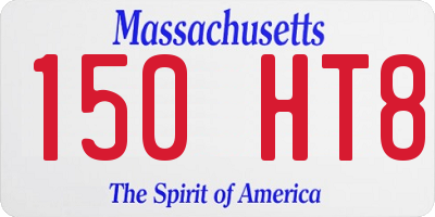 MA license plate 150HT8