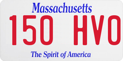 MA license plate 150HV0