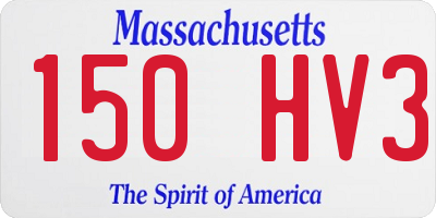 MA license plate 150HV3