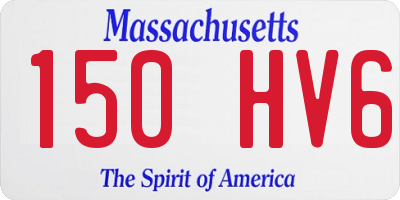 MA license plate 150HV6