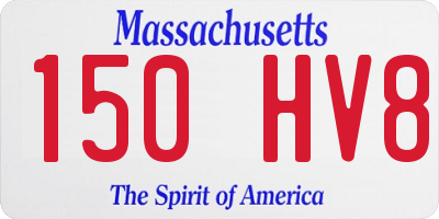 MA license plate 150HV8