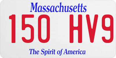 MA license plate 150HV9