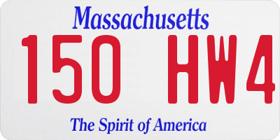MA license plate 150HW4