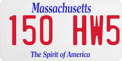 MA license plate 150HW5