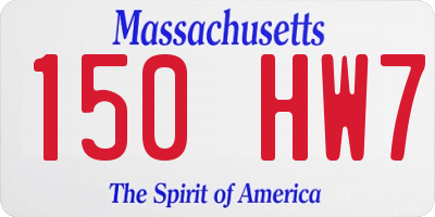 MA license plate 150HW7